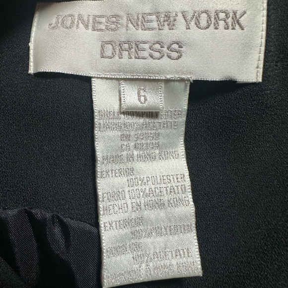 NWT Jones New York Vintage Black Sleeveless Dress W/ Buttons Down Back, SZ 6 (H) - Picture 9 of 10